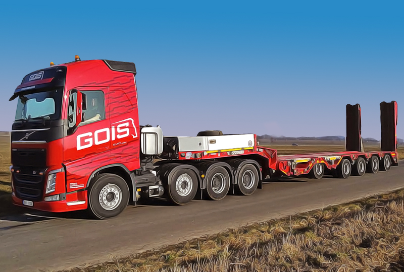 1x telescopic trailer with hydraulic ramps